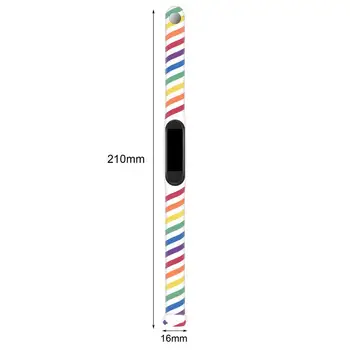 Прочный ремешок для наручных часов с дышащим силиконовым рисунком радуги, легко монтируется для Xiaomi 5/6