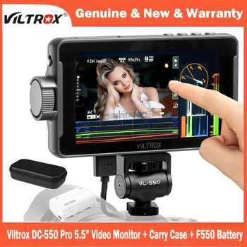 VILTROX DC-550 Pro 5,5-дюймовый сенсорный экран 1200 нит 4K HDMI Вход-выход Комплект видеомонитора с батареей 3D LUT 1920Х1080