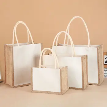 Новые женские льняные сумки-тоут для покупок Многофункциональные большие сумки Портативная хозяйственная сумка с многоразовой ручкой Сумочка разных размеров