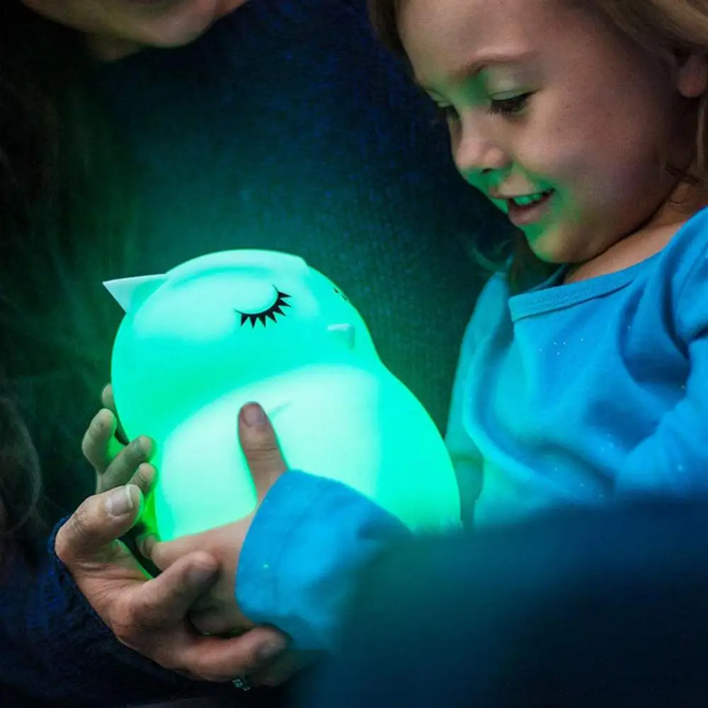 Силиконовая лампа для изменения цвета Pat в форме Медведя Совы Светодиодный ночник для детской комнаты Kids Baby 1