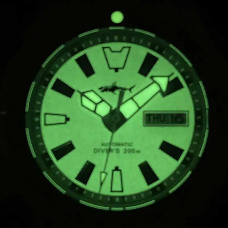 Мужские часы для дайвинга Heimdallr Puffer Fish Сапфировые Водонепроницаемость 200 м Японский механизм NH36A Полностью Светящиеся Мужские Механические часы 1