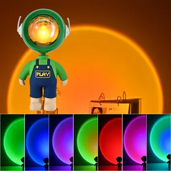 USB Астронавт Закат В спальне Ночные Огни Проекционная лампа Космонавта Фон прямой трансляции, похожий на проектор Galaxy Подарки для детей