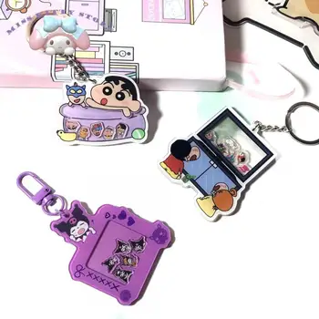 Детский мультяшный кулон Sanrio Kuromi, прекрасная акриловая анимация, окружающая двусторонний брелок, подвеска для студенческой сумки, брелок для ключей