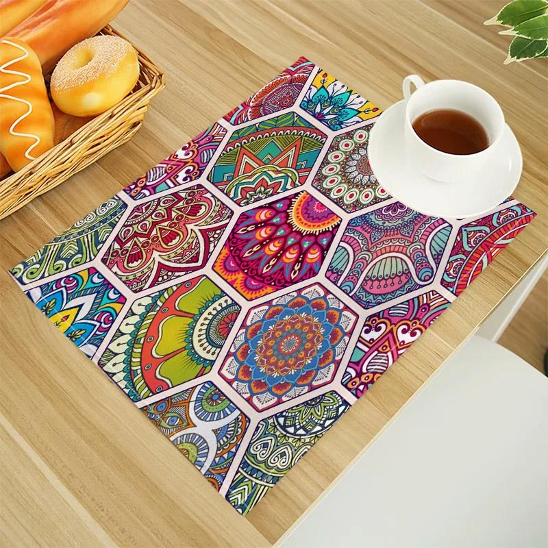 Льняные коврики для обеденного стола с рисунком Mingzu Алфавит Кухонная салфетка 30x40 см Подставки для чашек Коврик для чаши 0