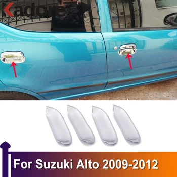 Подходит Для Suzuki Alto 2009 2010 2011 2012 ABS Хромированная Ручка Боковой Двери Автомобиля, Крышка Чаши, Внешние Аксессуары Stikcer