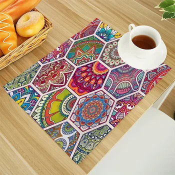 Льняные коврики для обеденного стола с рисунком Mingzu Алфавит Кухонная салфетка 30x40 см Подставки для чашек Коврик для чаши
