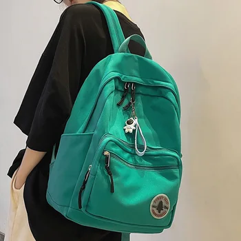 Девушка, однотонная модная школьная сумка, студенческий женский рюкзак, модный дорожный женский ноутбук, милый рюкзак, Зеленая Новая женская сумка