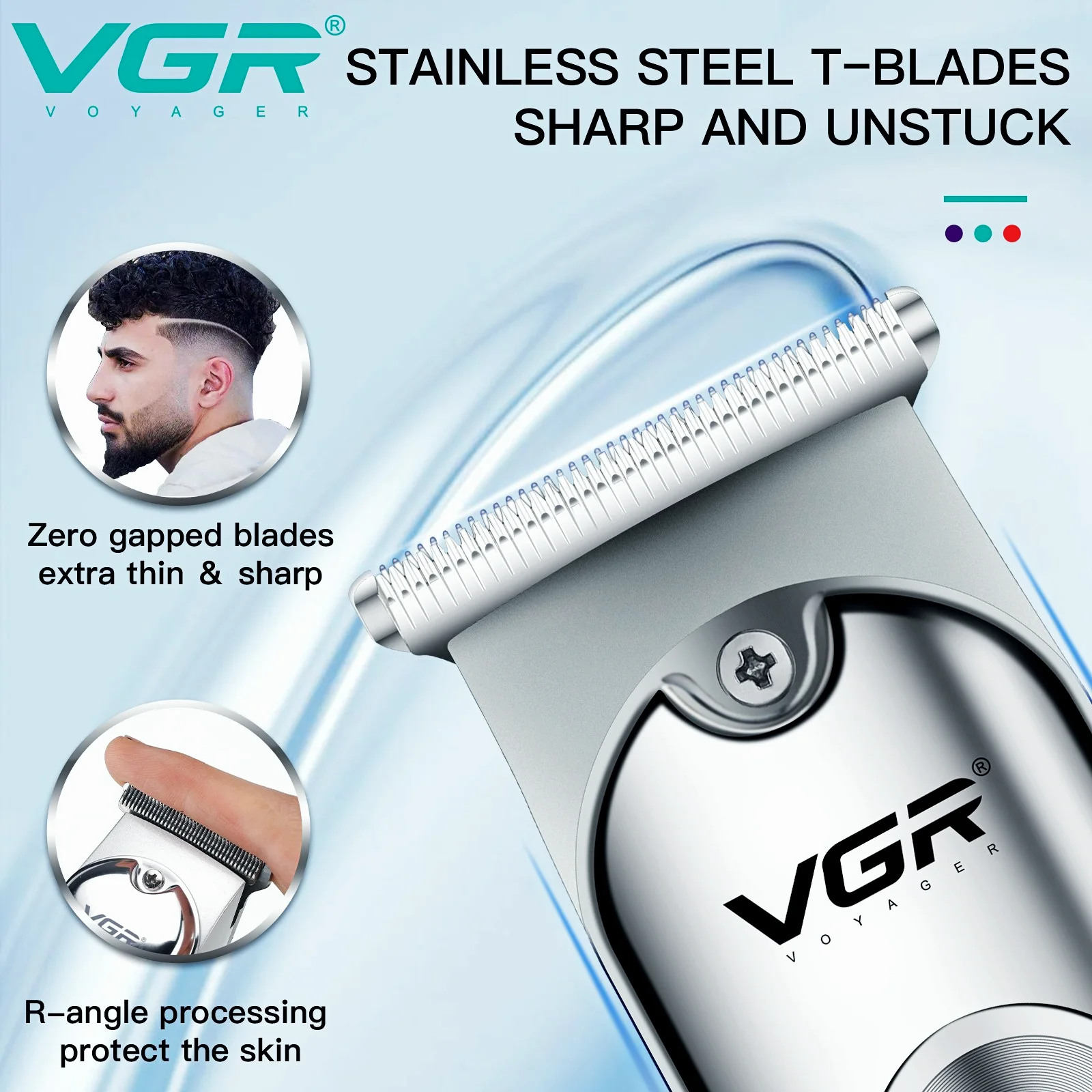 Электрическая машинка для стрижки волос VGR, профессиональная машинка для стрижки волос, мини-парикмахерская, перезаряжаемый триммер для волос для мужчин V-071 2