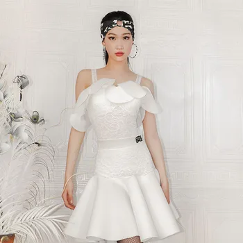 Новый костюм для латиноамериканских танцев 2023 года, белая юбка помпадур, комбинезон на подтяжках, костюм для выступлений в бальных танцах