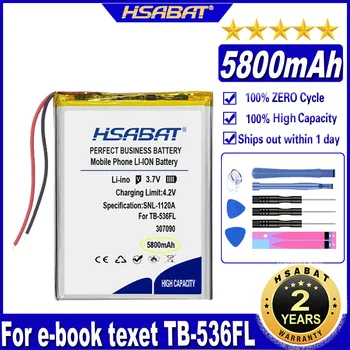 Аккумулятор HSABAT 307090 5800 мАч для электронной книги texet TB-536FL tablet tekset digma idxd7 Batteries