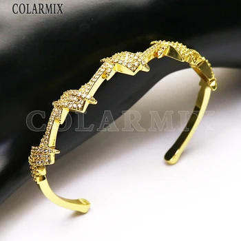 3 Шт Новый дизайн браслеты с кристаллами циркона высокое качество Металлический браслет с цирконом модные украшения для женщин 51364