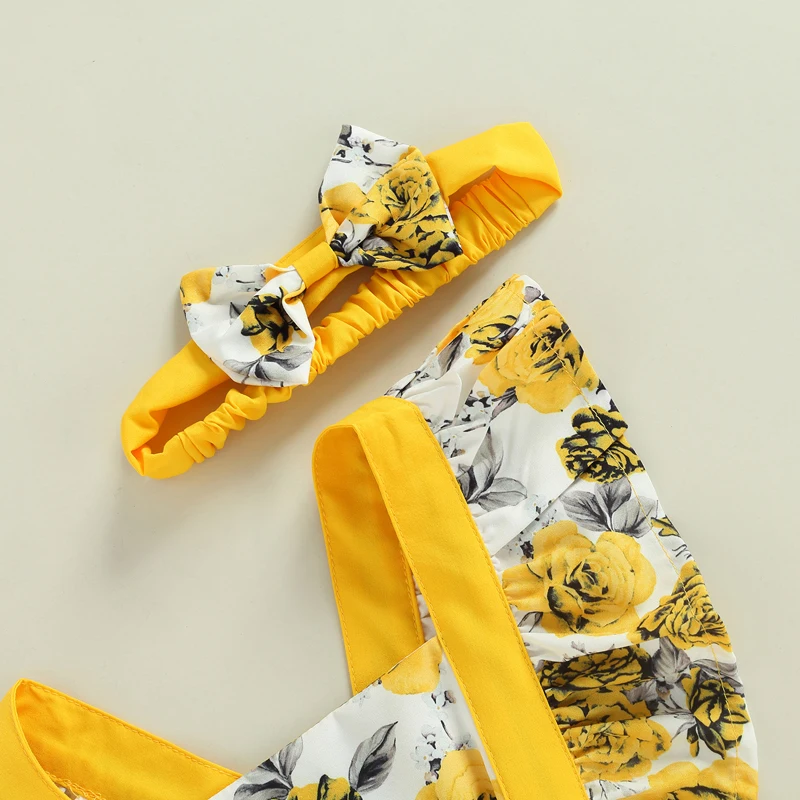FOCUSNORM Комбинезон для новорожденных девочек Летняя одежда 0-18 м с оборками на рукавах Цветы Лоскутные комбинезоны Одежда 3