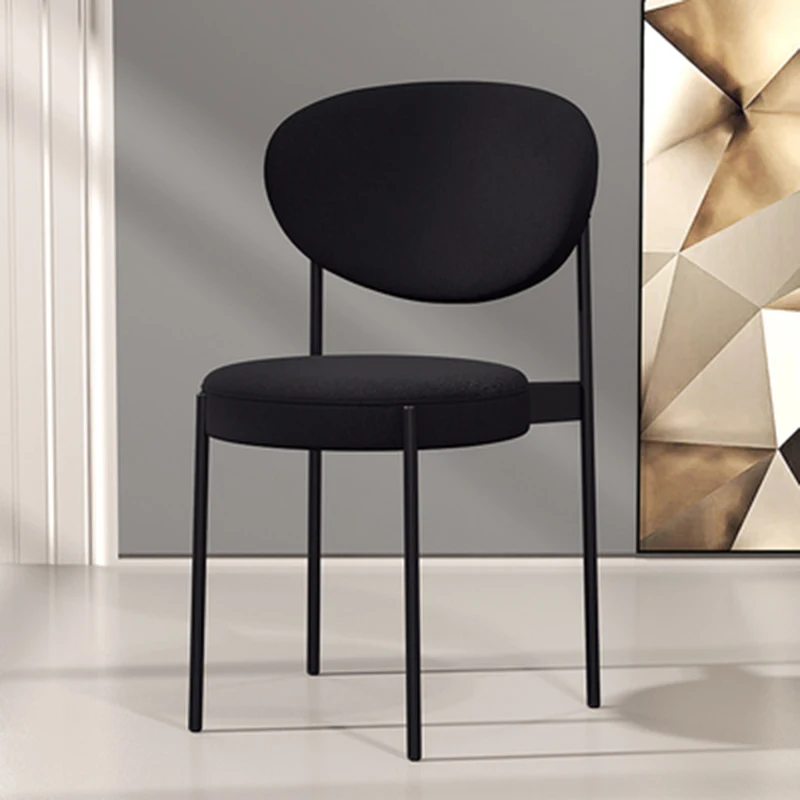 Модные европейские стулья для столовой, современный металлический стул с нейтральной черной ножкой для гостиной, Элегантный шезлонг для отдыха, мебель для кормушек 3