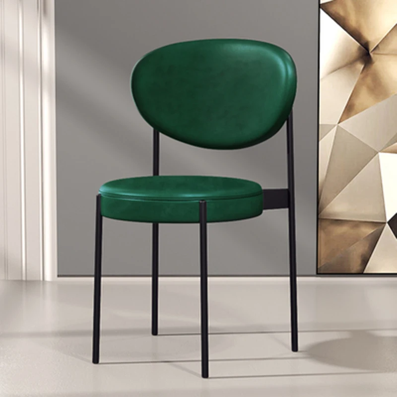 Модные европейские стулья для столовой, современный металлический стул с нейтральной черной ножкой для гостиной, Элегантный шезлонг для отдыха, мебель для кормушек 4