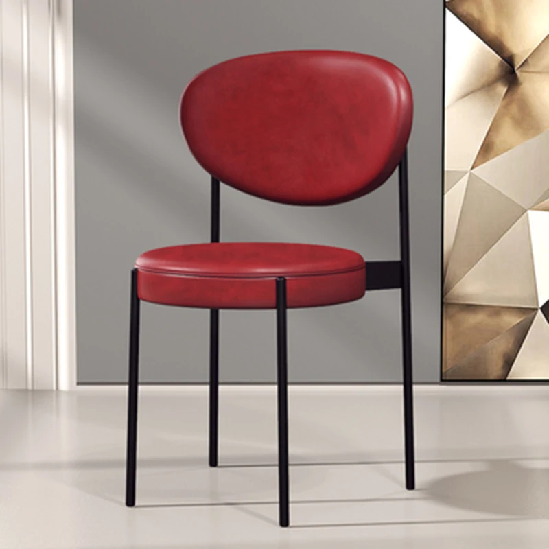 Модные европейские стулья для столовой, современный металлический стул с нейтральной черной ножкой для гостиной, Элегантный шезлонг для отдыха, мебель для кормушек 5