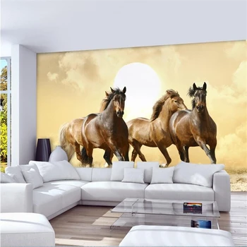 beibehang фотообои для стен, трехмерная перспективная лошадь, гостиничная спальня, гостиная, диван, роспись, обои, домашний декор