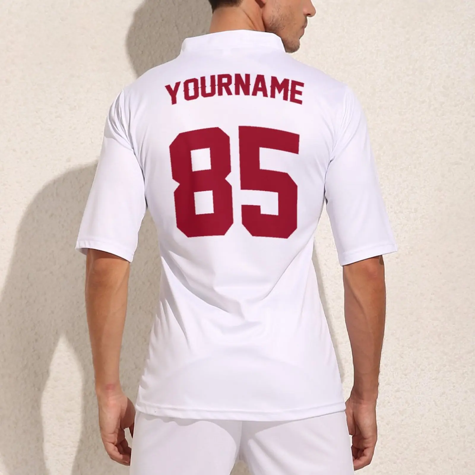 Персонализация Белые футбольные майки San Francisco № 85, винтажная молодежная майка для регби, футболка для тренировок по индивидуальному заказу 2
