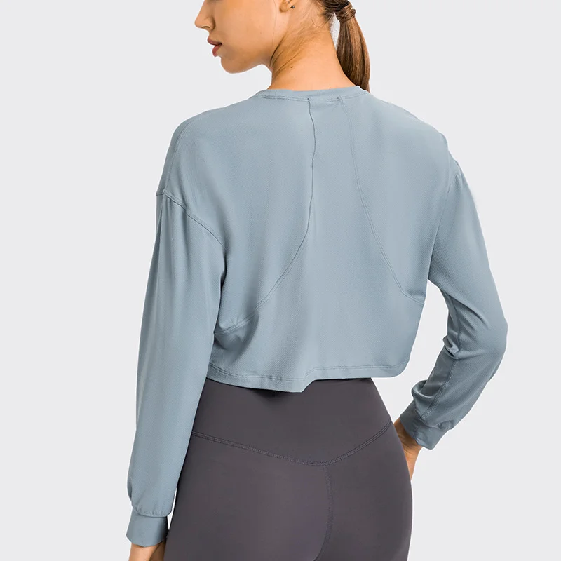 Спортивные рубашки HGC, женская блузка для йоги с длинным рукавом, осенне-зимний Свободный универсальный топ для бега в тренажерном зале, повседневный пуловер для фитнеса 1