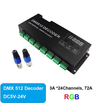 DC5V 24V 24CH DMX Контроллер 512 Консоль Беспроводной RGB DMX Диммер Контроллер PWM DMX512/1990 Преобразователь Сигнала Драйвер
