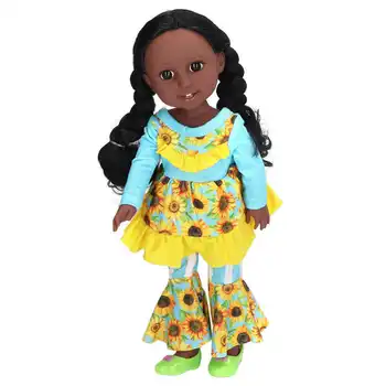 Черная кукла-девочка, ролевая игрушка, изысканная кукла-девочка, прекрасная 15-дюймовая имитация для домашней праздничной вечеринки