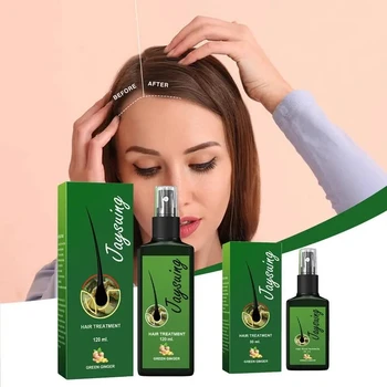 Травяной спрей для восстановления волос, питательная сыворотка с маслом имбиря, способствующая быстрому росту густых волос NEO, Средства для роста волос для мужчин и женщин