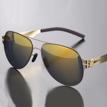 Немецкий люксовый бренд, Солнцезащитные очки Pilot для мужчин, Сверхлегкие Безвинтовые солнцезащитные очки Frog Mirror для женщин, Модные солнцезащитные очки для улицы