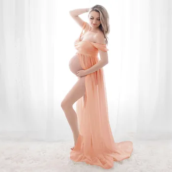 Платье для фотосъемки беременных женщин с открытой длинной юбкой перед фотосъемкой одежда для женщин