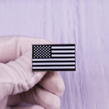Черная Эмалевая Булавка с Флагом США Американский Военный Символ Эмблема Значок