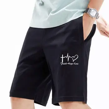 Мужские повседневные летние шорты прямого кроя с буквенным принтом и завязками на талии, идеально подходящие для фитнеса, баскетбола и отдыха