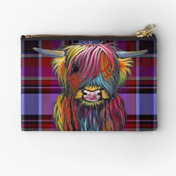 Шотландский шотландский тартан Bravehear на молнии, мешочки для мелочей, нижнее белье, женская карманная сумка, ключ, чистый кошелек