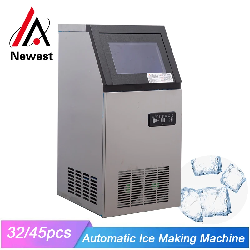 Коммерческое ведро 110 В / 220 В, встроенный генератор кубического льда Квадратной формы, устройство для приготовления замороженной воды, машина для замораживания жидкостей для ресторана 3