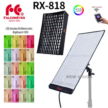 FalconEyes RX-818 100 Вт RGB LED Video Fotografia Light Поддержка приложения Дистанционного Управления Портативная Лампа Непрерывного Освещения с 8 Сюжетными Режимами