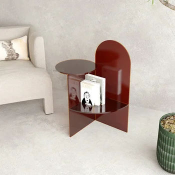 Простой акриловый журнальный столик Nordic для гостиной Мебель Домашний Креативный столик для хранения Диван Приставной столик Письменный стол на балконе