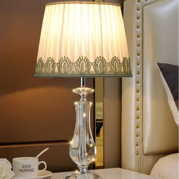 Хрустальная лампа Прикроватное освещение спальни, освещение гостиной, Роскошная уютная и романтическая Прикроватная лампа с дистанционным управлением.