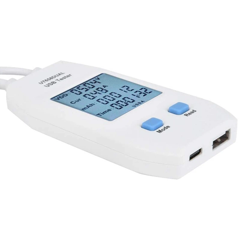 USB-тестер, ЖК-USB-тестер, детектор вольтметра, амперметр, цифровой измеритель мощности (UT658 Dual) 3