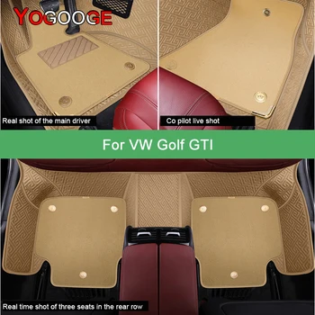 Автомобильные коврики YOGOOGE для VW Golf GTI, роскошные автоаксессуары, ковер для ног