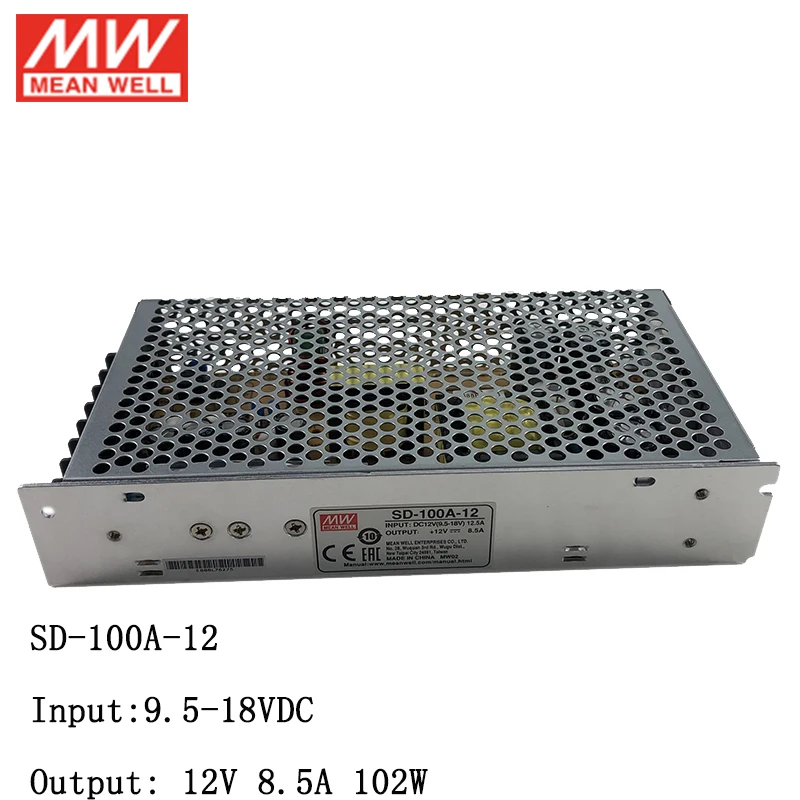 MEAN WELL SD-100A-12 от 9,5 ~ 18 В постоянного тока до 12 В постоянного тока 100 Вт DC-DC Преобразователь Импульсный Источник питания от 12 В до 12 В 8.5A Преобразовательный Трансформатор 0