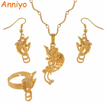 Anniyo PNG Ожерелье Happy Bird, серьги, кольца, наборы ювелирных изделий для женщин, этнические украшения Папуа-Новой Гвинеи #121706