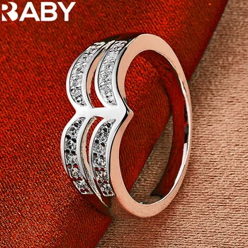 Новое модное Эстетичное кольцо для коронации из стерлингового серебра 925 Пробы, ювелирные изделия для помолвки, Обручальное кольцо из Циркона, Женские Изысканные аксессуары
