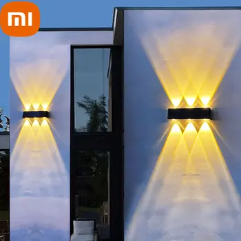 Xiaomi Solar Led Light Наружный настенный светильник, Украшение сада, Наружное Водонепроницаемое Внешнее Настенное бра, Мощный 6LED Солнечный свет