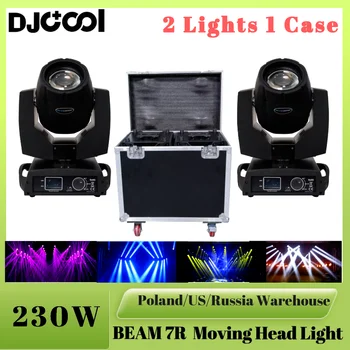Бесплатный Дорожный чехол 2x Sharpy Lyre 230 Вт 7r Beam Moving Head Light Сценическое Оборудование Move Head Stage Lights DMX Stage Light DJ