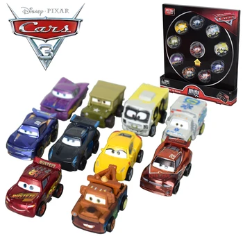 10 шт./компл. Оригинальных Disney Pixar Cars 3 Мини-Металлических Игрушечных Транспортных Средства Lightning McQueen Black Storm Jackson Car Toys FLG72