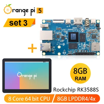 Orange Pi 5 + 10,1-дюймовый Сенсорный экран 8 ГБ оперативной памяти RK3588S 8-Ядерный Одноплатный Компьютер С Поддержкой 8K Video Orange Pi5 Development Board