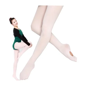 Новые балетные колготки из мягкой микрофибры для девочек с поясом и хлопковыми гимнастическими колготками в промежности.