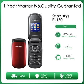 Оригинальный Мобильный Телефон Samsung E1150 с 1,43-дюймовым Экраном и Аккумулятором 800 мАч GSM 900 / 1800 Разблокированный Мобильный Телефон