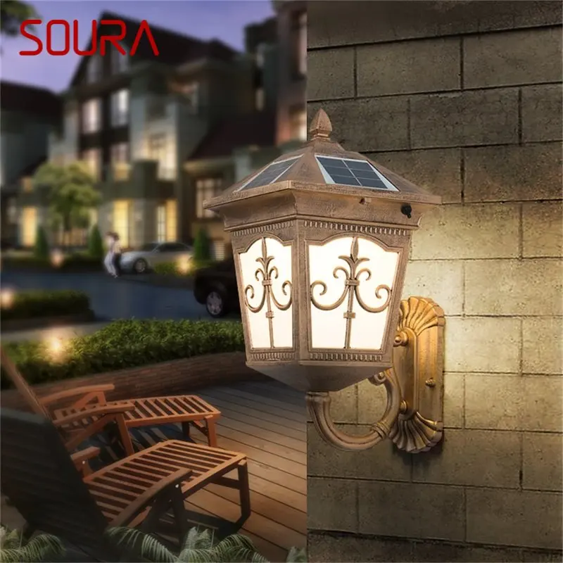 SOURA Outdoor Wall Led Light Солнечный Внутренний Дворик Современное Бра LED Водонепроницаемое Освещение Для Крыльца Балкона Двора Виллы 0