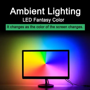 Интеллектуальная светодиодная лента для телевизора, фоновая подсветка, синхронизация цветов, подсветка