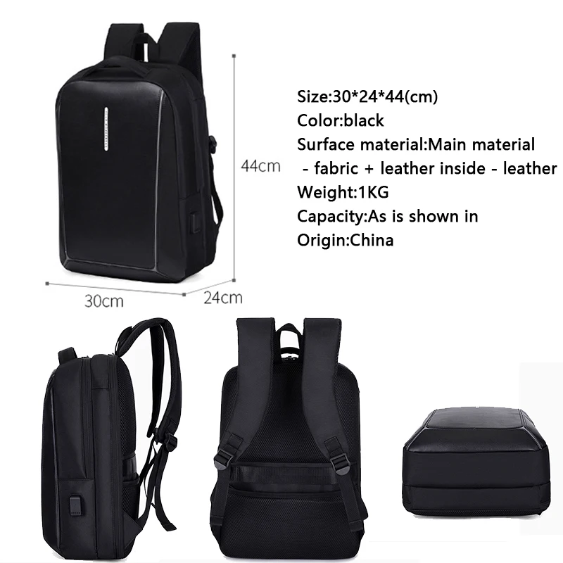 Новый рюкзак для мужчин, деловой Водонепроницаемый рюкзак для ноутбука, рюкзак со светоотражающей полосой большой емкости, повседневный дорожный рюкзак 1