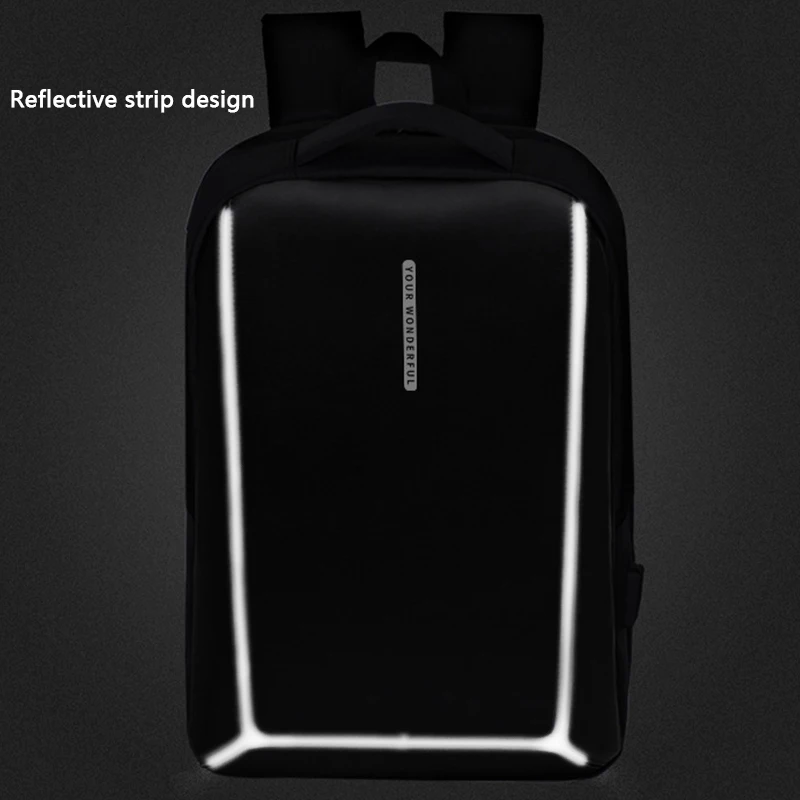Новый рюкзак для мужчин, деловой Водонепроницаемый рюкзак для ноутбука, рюкзак со светоотражающей полосой большой емкости, повседневный дорожный рюкзак 3