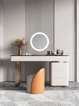 Легкий роскошный туалетный столик для спальни современный минималистичный туалетный столик из массива дерева зеркало для макияжа табурет стол столик для макияжа один